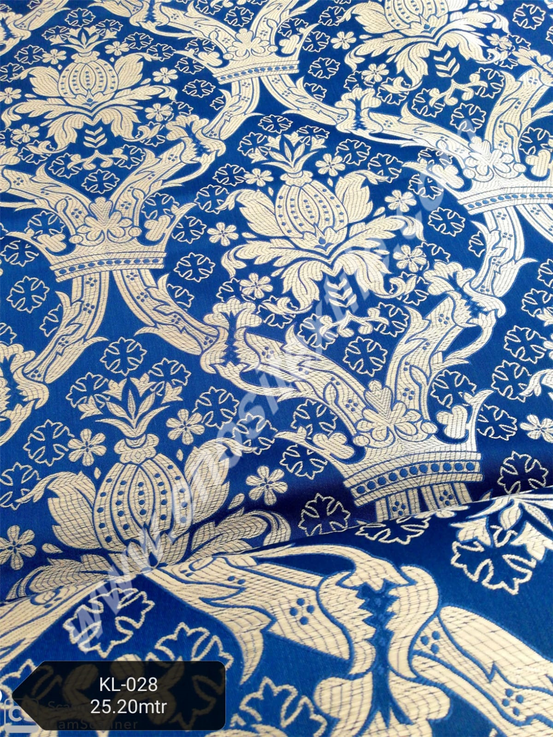 KL-028 Blue-Silver Brocade Fabrics